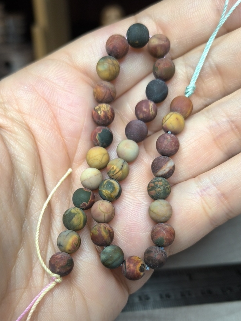 #1- 6mm Matte Red Creek Jasper Beads - 8-inch Stone Strand